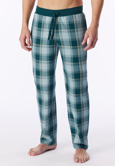 Langere broek van geweven stof met ijsblauwe geruite patronen - Mix+ Relax 48