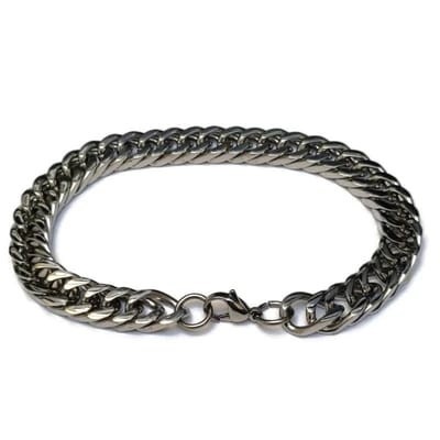 RVS sieraden - Stalen gourmet armband heren 21cm-9mm - Verkleurt niet