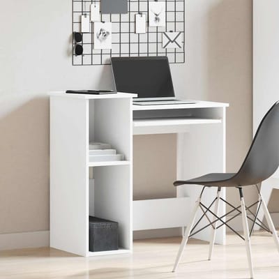 vidaXL - Bureau - met - schappen - 84x40x78 - cm - bewerkt - hout - wit