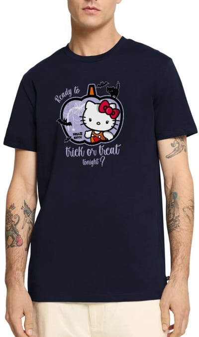 Hello Kitty Halloween Trick Of Treat Premium T Shirt Heren