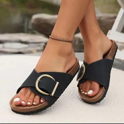 Dames Zomer Retro Teenclip Gespschoenen Romeinse Stijl Strand Slippers Teenslippers 41 brown