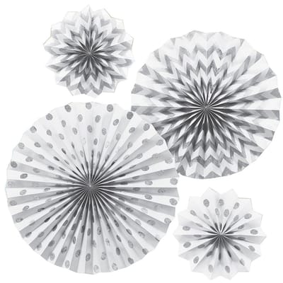 Amscan Waaiers Feestdecoratie 4 Stuks 20/30/40 Cm Wit
