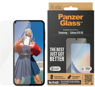 PanzerGlass Screenprotector geschikt voor Samsung Galaxy A34 Glazen | PanzerGlass Ultra-Wide Fit Screenprotector - Case Friendly + Installatie Frame