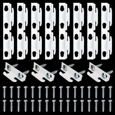 Gordijnroedehouders - Roede Bevestiging Hangers - Wandmontage Gordijnen - Inclusief Schroeven - 20 Stuks - Wit