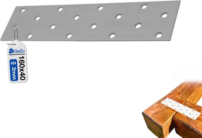 GeZu Impex Verbindingsplaat 160×40 mm Gegalvaniseerd – Stevige Vlakke Houtverbinder voor Niet-Dragende Verbindingen