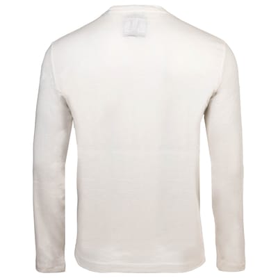 Printed Long Sleeve Round Neck T-Shirt - White Shirts