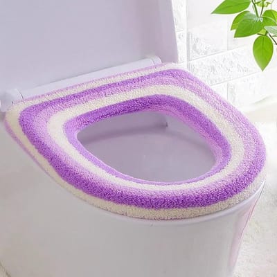 Toiletbrilovertrek - Toiletzittinghoes - Hygiënisch Gebruik - Zacht Warm Materiaal - 35 x 42 cm - Paars