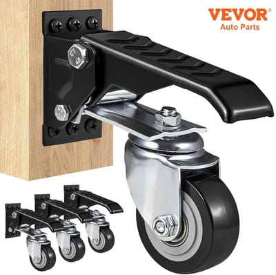 Zwenkwielen - Zwenkwielen Set - Zwenkwiel Set - 4 Wielen - 70Kg - 300Kg - Met Rem - Set - Transport Wielen - Wielen Set - Zwart