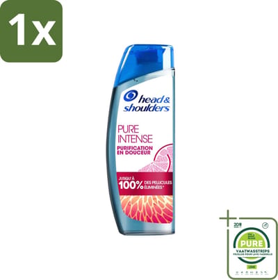 1 x Head & Shoulders - Anti-Roos Shampoo - Pure Intense - Grapefruit - 250 ml - Anti-Roos Shampoo - Roos Shampoo - Hoofdhuid Verzorging - Vette Hoofdhuid - Grapefruit Shampoo