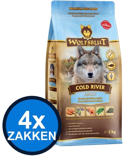 4x Wolfsblut - Adult Cold River - Hondenvoer Droogvoer - 2 kg