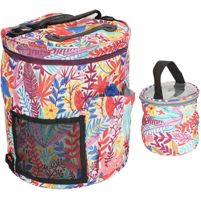 2 Stuks Opbergtas 600D Oxford Stof Bedrukt Multi-Pocket Handriem Cilindervorm Pakket(Groen oranje