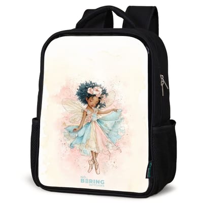NoBoringSuitcases.com® - Rugzak zwart - Schooltas jongen & meisje - Fee in pastelkleuren - Rugtas voor school - Boekentas kind - Schoolrugzak - Kinderrugzak
