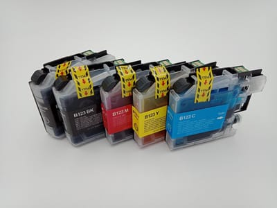 KATRIZ® huismerk inkt voor Brother 2x LC123XL BK + LC123XL C+ LC123XL M+ LC123XL Y (5stuks) - Met chip