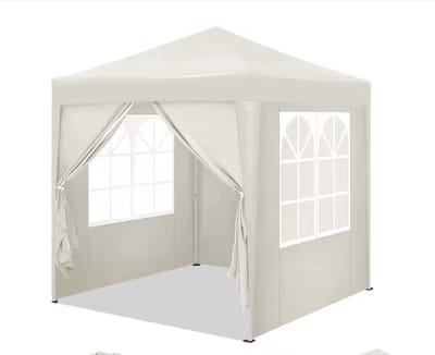 LUMÈ STORE Partytent open - Feesttent - Paviljoen - Waterdicht Weerbestendig - Met Draagtas - Opvouwbaar - 2x2 m - Easy Up - Beige