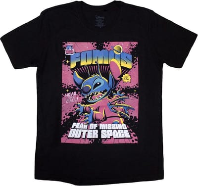 Disney Lilo & Stitch - FOMOS Heren T-shirt - S - Zwart
