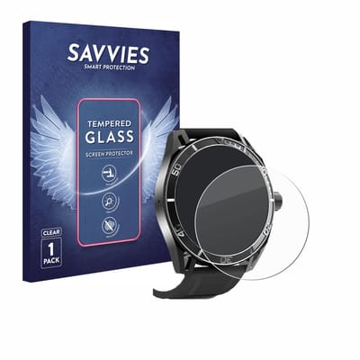 Savvies - Glas Screenprotector voor Yuede Smartwatch 1.43" (rond) - Gehard Beschermglas 9H