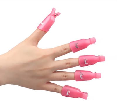 Roze Nagellakremover clips - Gellakclips - Nagellakverwijderaar clipjes - 10 stuks - Roze - Nailcaps - Soaker-caps voor het losweken van gellak poetsmiddelen en wraps - Universeel - CHPN