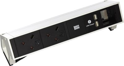 Bachmann - DESK2-2xUK (3.15 A), 1x USB-oplader en 1x stofzuiger - ALU Behuizing