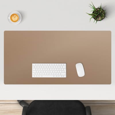 Wallfluent - Geroosterde walnoot Bureau Onderlegger - 100x50 cm - Lichtbruin Onderlegger Bureau - Pastel- en aardse kleuren Computer Mat - Bureau Pad - Bureau Accessoires - Computer Mat