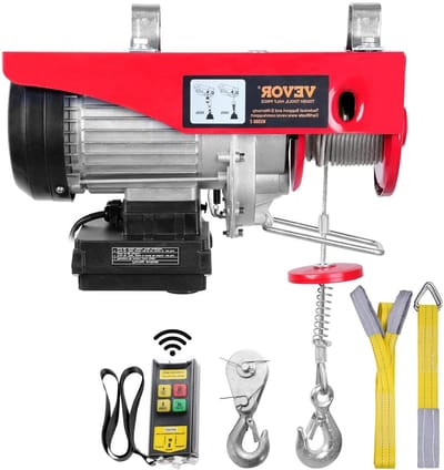 Elektrische Lier - Kabel Lier Hefmachine - Zware Lasten Hefen - Dubbel Touw Capaciteit - 400 kg - Grijs