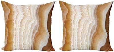 ABAKUHAUS marmer kussenhoes set 2x45x45 cm – dubbelzijdig bedrukt – crème