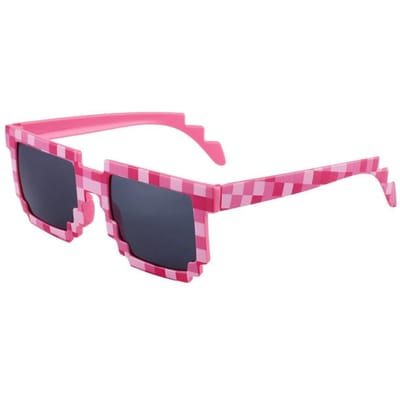 Nieuwe Modetrend Zonnebril Mozaïek Geruite Doos Bril voor Mannen Vrouwen Grappige Dansfeest Zwarte Bril pink