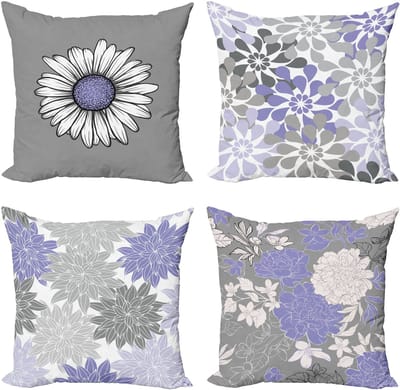 New Bed Bloemrijk Bloemblaadjes Moderne Kleurenpalet Kamille Kussenhoes met sierkussen, 4-pack, modern accent, dubbelzijdig digitaal bedrukt, 50 cm x 50 cm