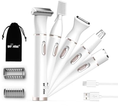 5-in-1 Scheerapparaat voor Vrouwen - Bikini, Gezichts- en Neushaartrimmer, Oplaadbaar en Waterdicht