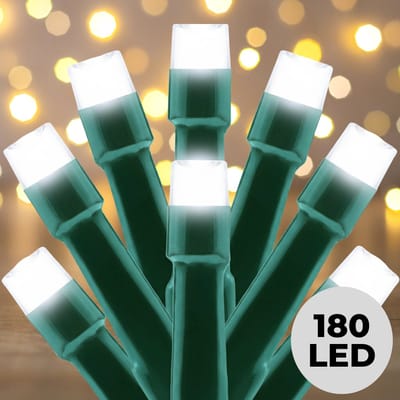 Lomera Kerstverlichting - Kerstlampjes - Kerstboomverlichting - LED Lichtsnoer - 180 LED Lampjes - 13.5 Meter - Wit Licht - Binnen en Buiten - Ip44 Adapter - Energiezuinig - 3 Meter Aanloopsnoer - Kerstverlichting - Feestverlichting - Tuinverlichting