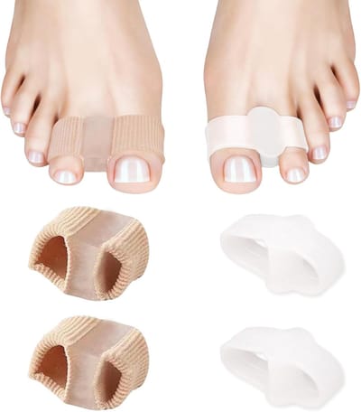 Thijox - 2 Stuks Balggevoetverbreder, Gel Bunioncorrector, Zachte Teencorrectie, Klauwteenvereffenaar, Nylon en Silicagel, Voor Mannen en Vrouwen, Com