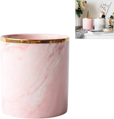 Elegante Marmeren Make-up Organizer voor Cosmetische Kwasten, Pennen en Potloden - Perfect voor Thuis en Kantoor