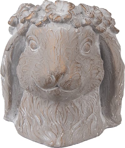 Clayre & Eef Bloempot Konijn 16x18x18 cm Beige Steen