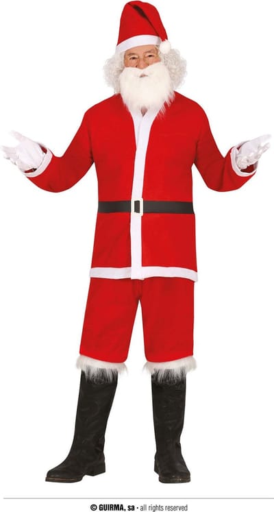Kerstmanpak Claus Met Baard - Maat M