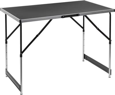 Hi Campingtafel Opvouwbaar en In Hoogte Verstelbaar 100 x 60 cm - Zwart en Zilver