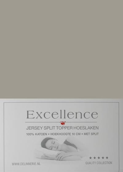 Excellence Jersey Split Topper Hoeslaken - Tweepersoons - 160x200/210 cm - Taupe