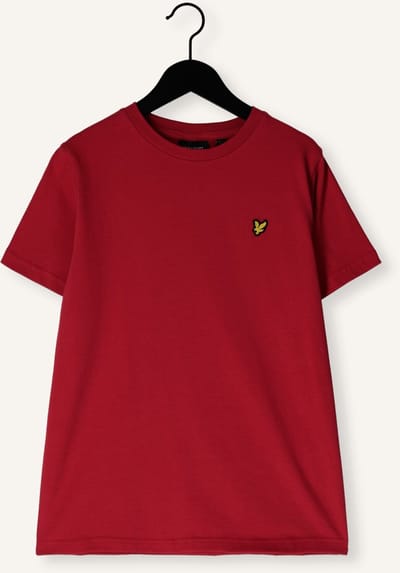 Lyle & Scott Plain T-shirt Polo's & T-shirts Jongens - Polo shirt - Rood - Maat 140/146