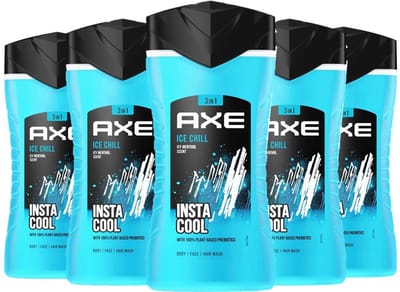 AXE 3in1 Douchegel - Ice Chill - 5 x 250 ml - Voordeelverpakking - Insta Cool