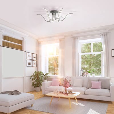 JUST LIGHT. GmbH LED plafondlamp Valerie 6-lamps Ø67cm staal