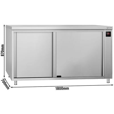GGM Gastro Wärmeschrank ECO - 1800x700mm - mit Durchreiche & Schiebetüren - Digital