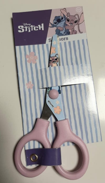 Disney schaartje Angel van Lilo & Stitch - paars lila - 13 cm - schaar - papierschaar - kinderschaar