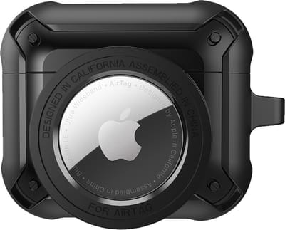 2 in 1 AirPods 3 en Airtag Case - TPU hybride zwart hoesje Beschermhoes - AirPods 3 Cover - AirPods AirTag Hoesje - Geschikt voor Apple Airpods 3 - zwart - hard cover