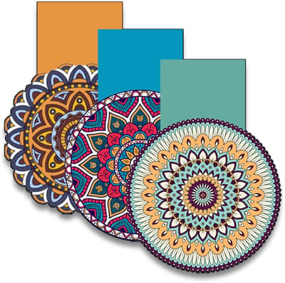 Dailygoods- Boekenlegger Magnetisch - 3 Stuks Mandala - Bladwijzers Kinderen - Gepersonaliseerd - Leesaccessoires - Kleurrijk Design - Bladwijzer