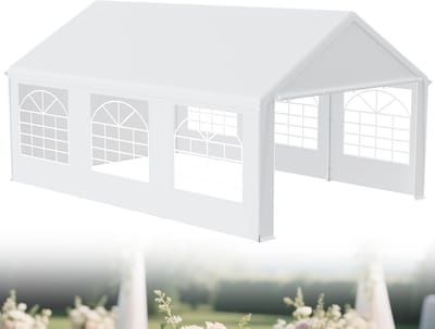 Partytent 4x6m Waterdicht met UV-bescherming en Uitneembare Zijpanelen - Ideaal voor Tuinfeesten en Bruiloften