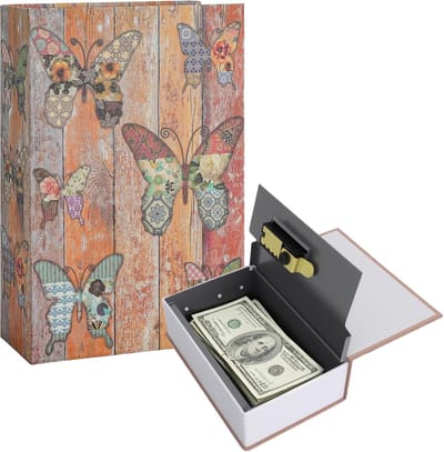 Boekkluis met cijferslot, verborgen opbergplaats voor sleutels, geld en sieraden, discreet en veilig, 18 x 11,5 x 5,6 cm, perfect voor thuis of onderweg