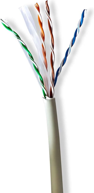 Nedis Netwerk Kabel Rol - CAT6 - Stranded - U/UTP - Koper - 305.0 m - Binnenshuis - Rond - LSZH - Grijs - Trekdoos