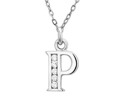Montebello Ketting Letter P - Zilver Gerhod. - Alfabet - 10x20mm - 45cm