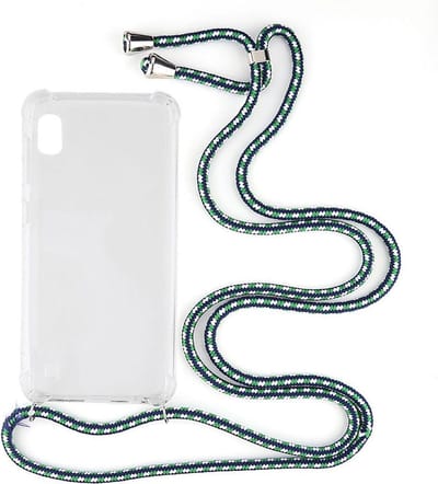Shop4 - Samsung Galaxy A10 Hoesje - Zachte Back Case met Koord Multi Groen