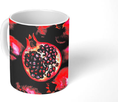 Mok - Koffiemok - Granaatappel - Rood - Fruit - Mokken - 350 ML - Beker - Koffiemokken - Theemok