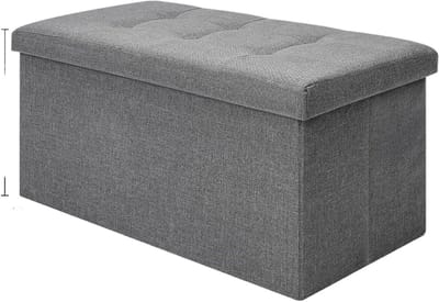 Opklapbare voetenbank - Opbergkruk poef - Extra zitplaats - Gevoerde zitting - 76 x 38 cm - Kleur 4