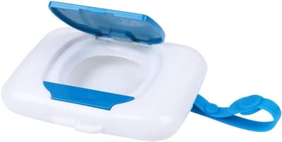 Babydoekjeshouder - Doekjesdispenser - Onderweg - Herbruikbaar - 16 cm - Blauw